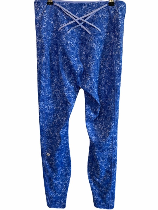 Fabletics Pants - Fabletics PowerHold NWT Medium Blue Floral Leggings 27in Inseam